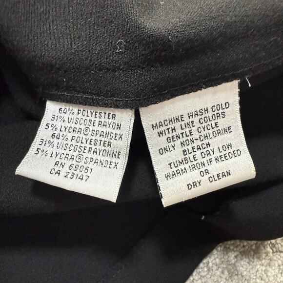 Talbots Womens Black Stretch Zip Front‎ Jacket Medium Collared Long Sleeve Top - Picture 7 of 8